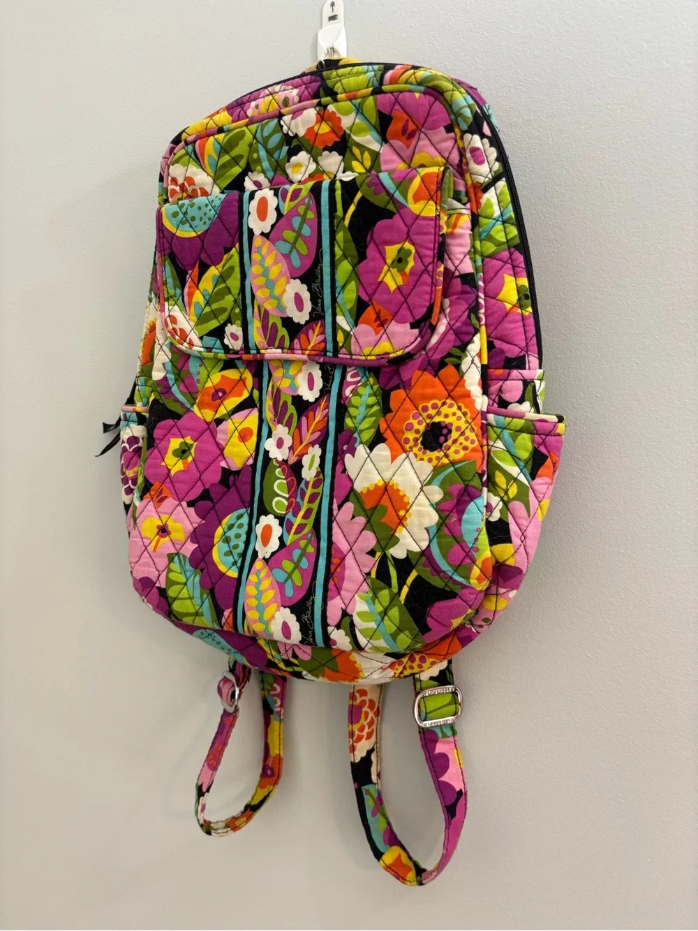 Viral Vera Bradley Quilted Floral Backpack Pink Purple Multi Y2K Tik Tok Iconic